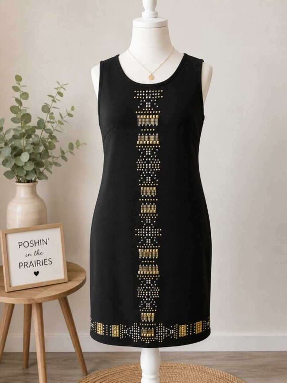 ⭐ Rock 47 by Wrangler Black Studded Dress | Size Large ⭐